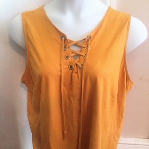 Plus Size Lace Up Vest